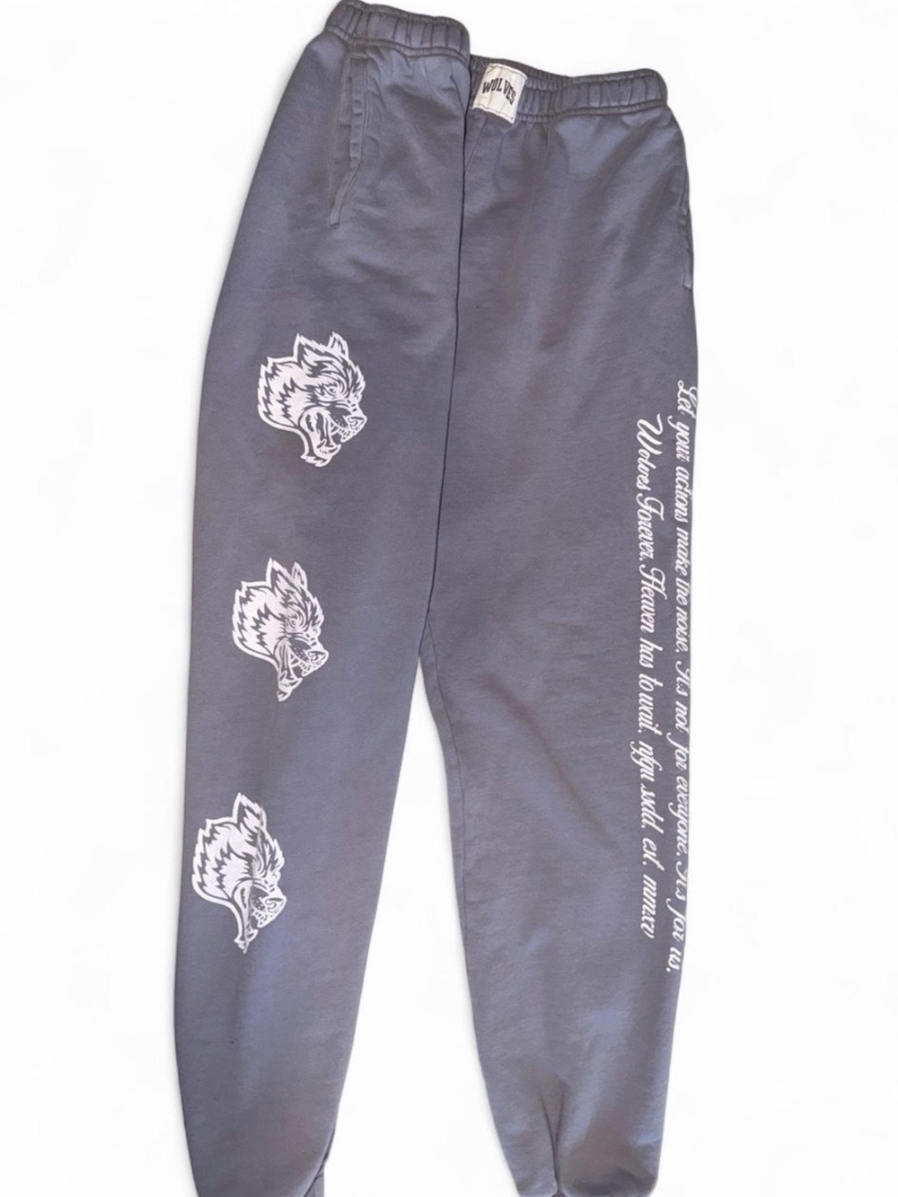 Darc Sport Purple/Gray Joggers with White Wolf Graphics